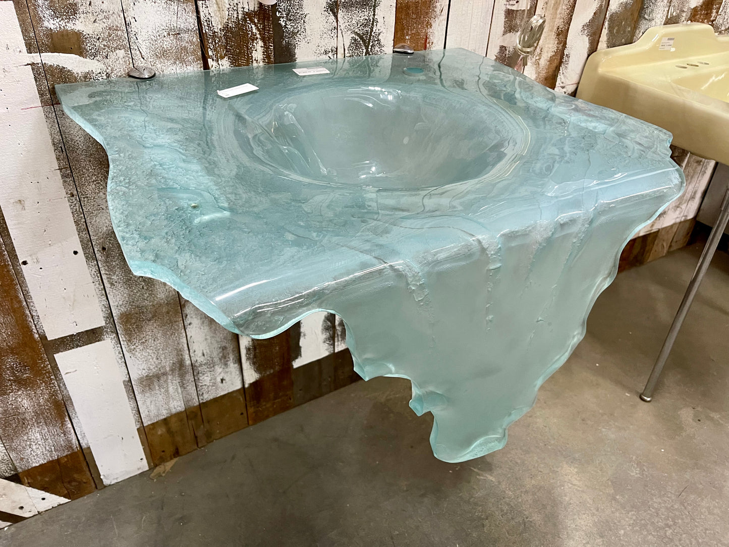 Slumped Glass Waterfall Sink