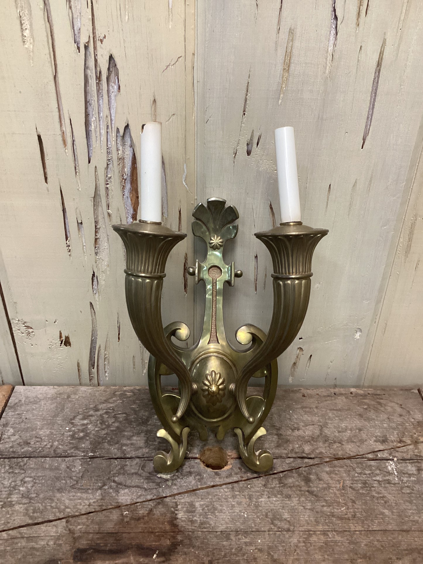 2-Lite Brass Sconce