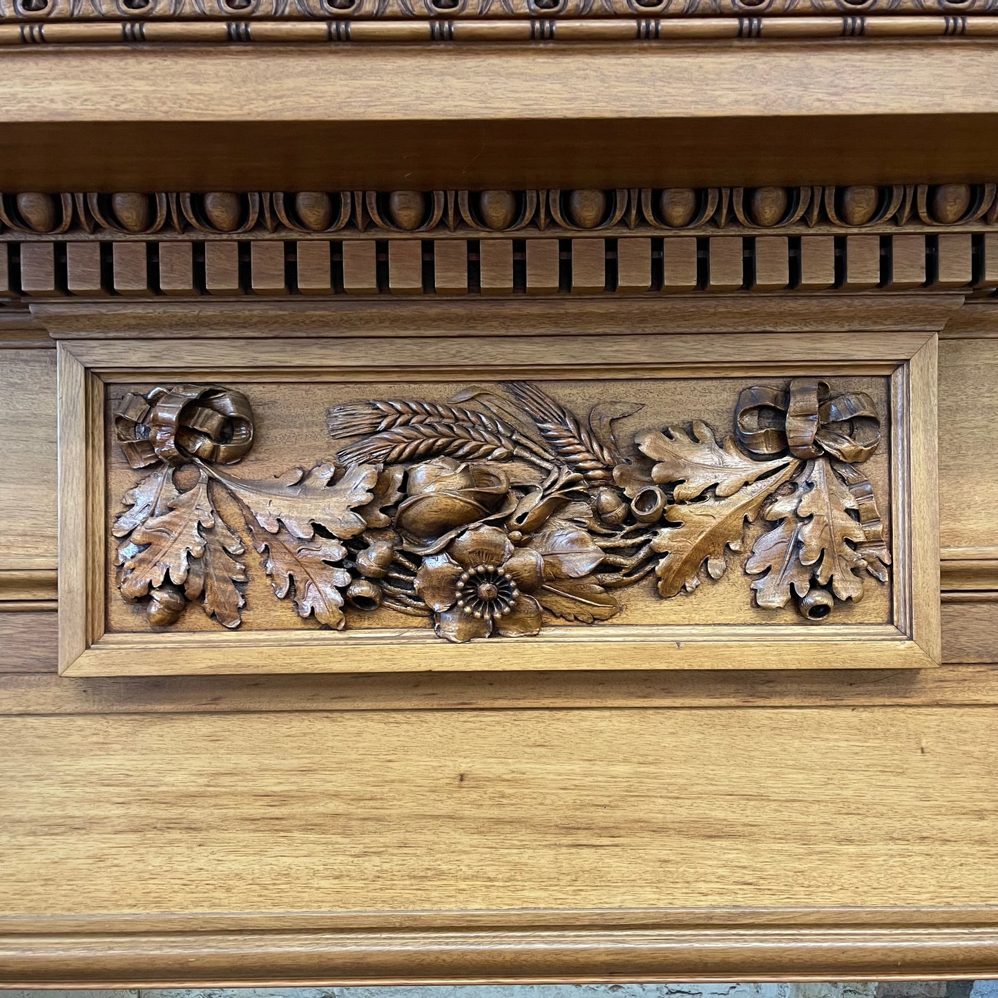 Antique Mahogany Fireplace Mantel
