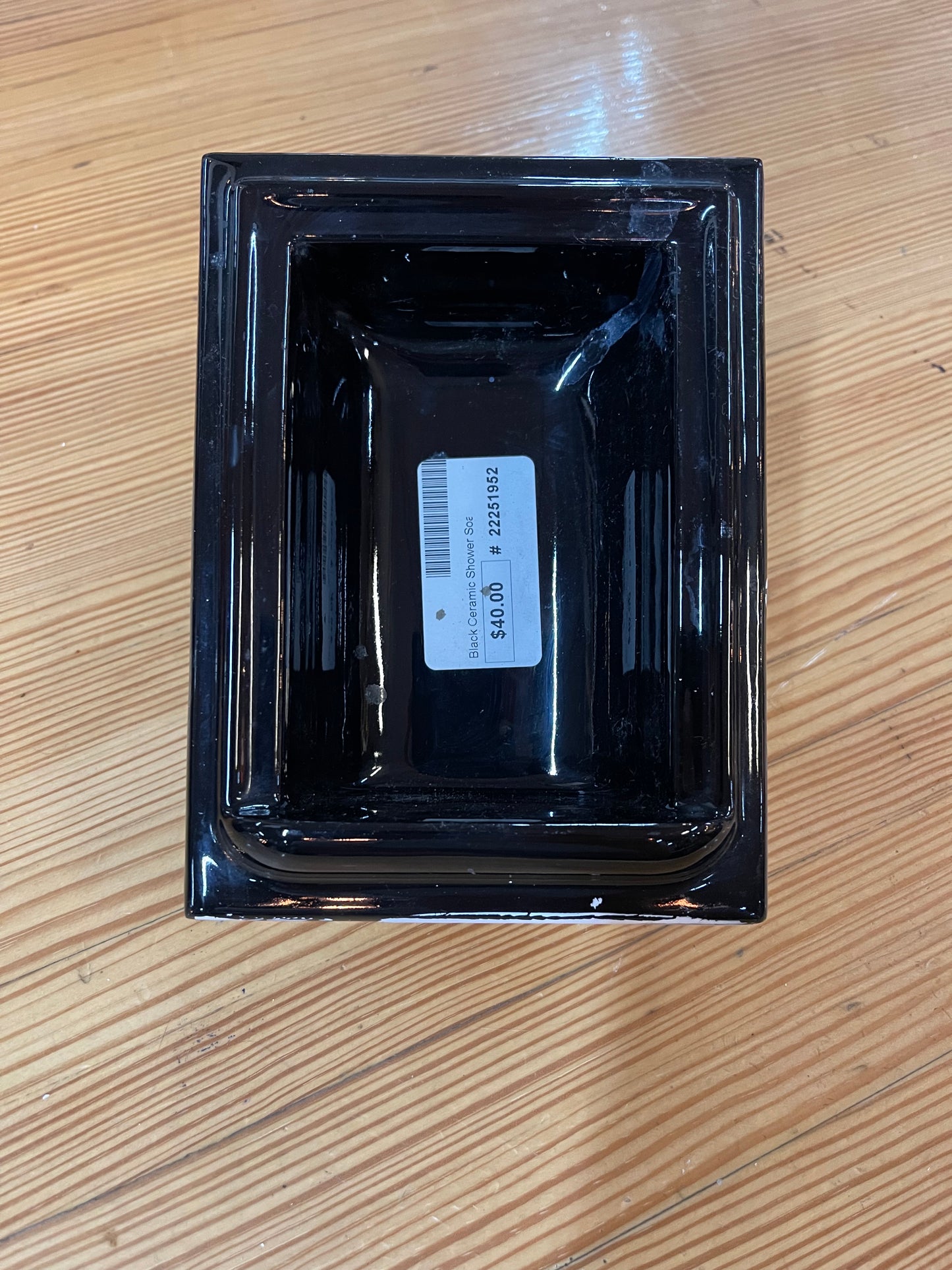 Black Ceramic Shower Soap Caddy