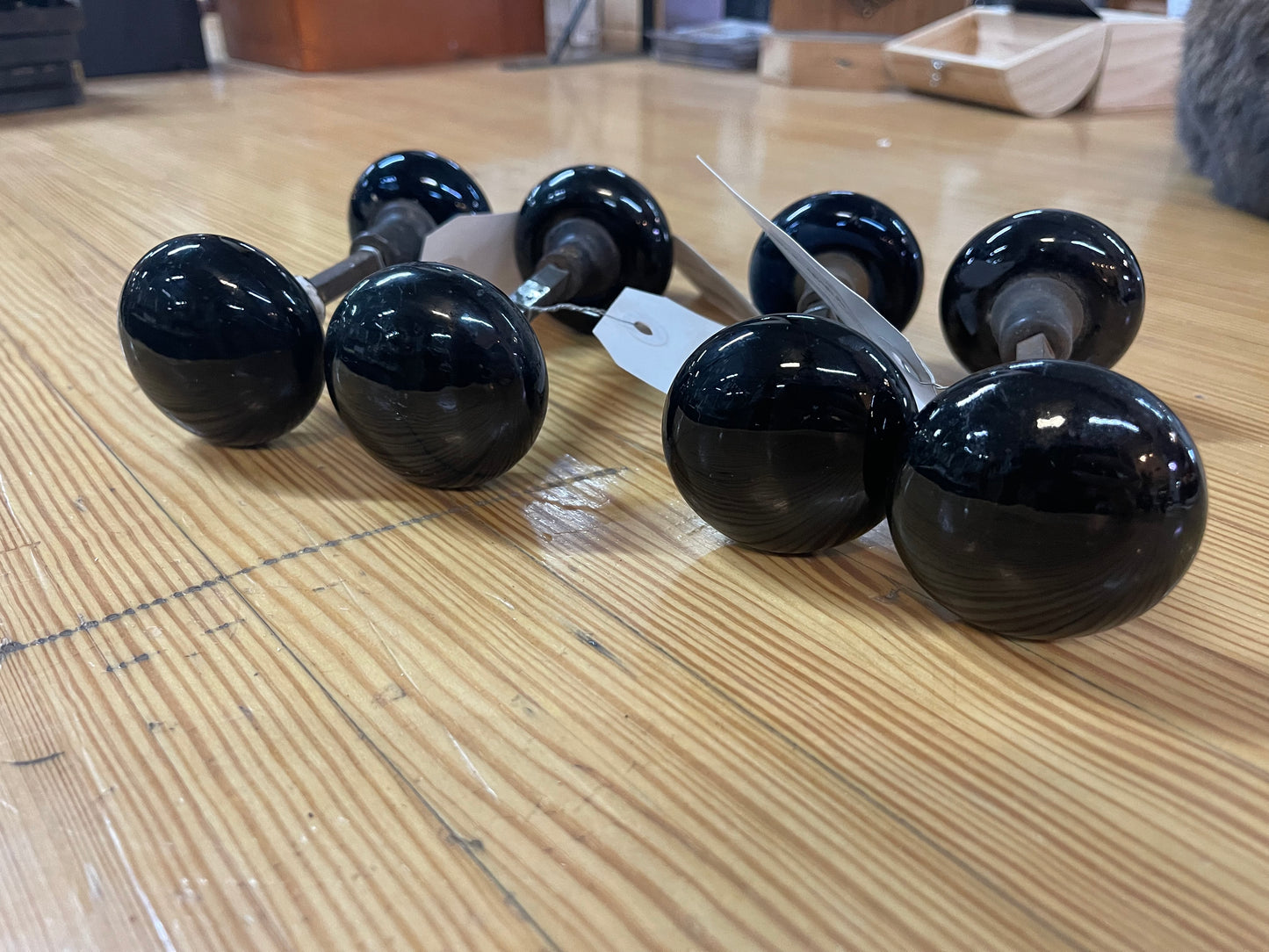 Black Ceramic Door Knob Set