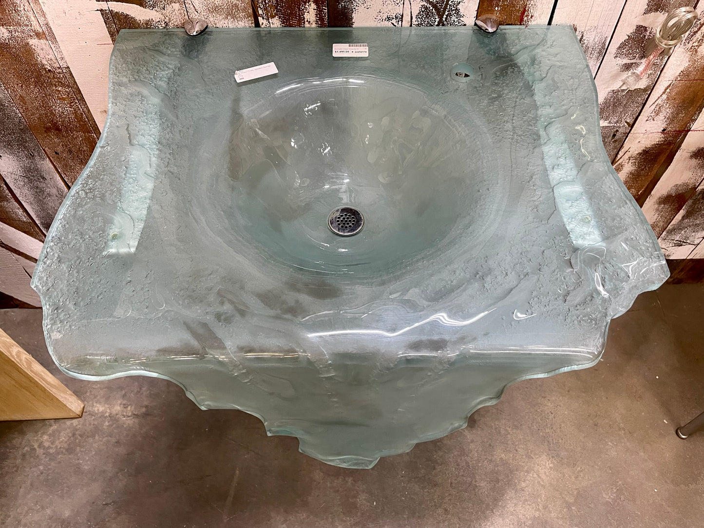 Slumped Glass Waterfall Sink