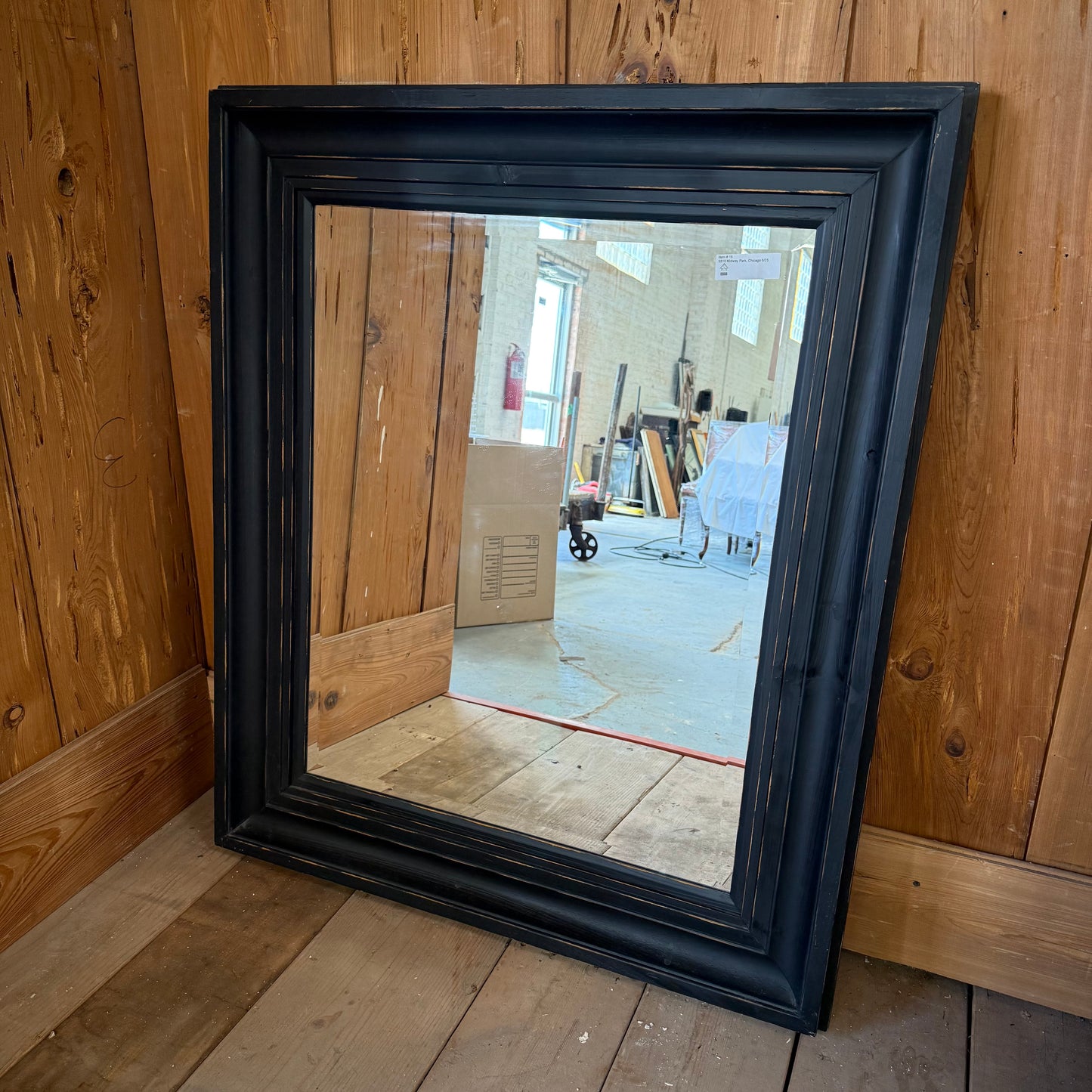 Wood Framed Beveled Mirror