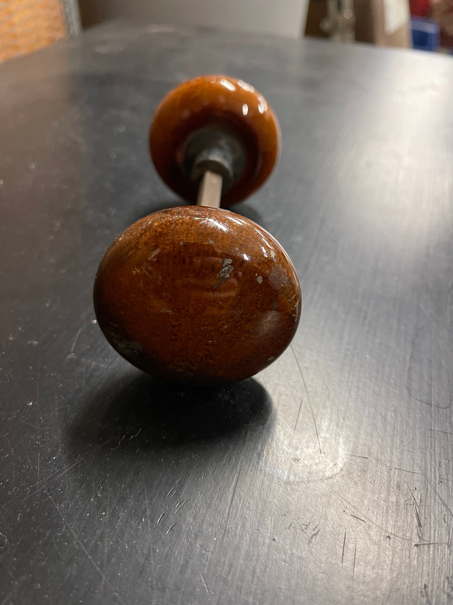 Antique Brown Speckle Ceramic Door Knob Set
