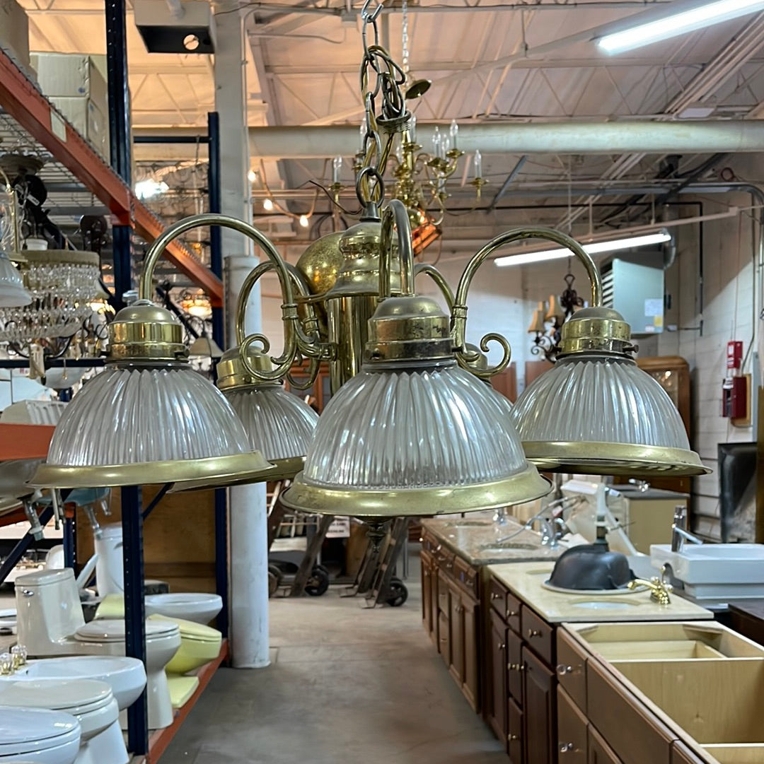 Antique Brass 5-Light Chandelier – Reuse Depot, Inc.