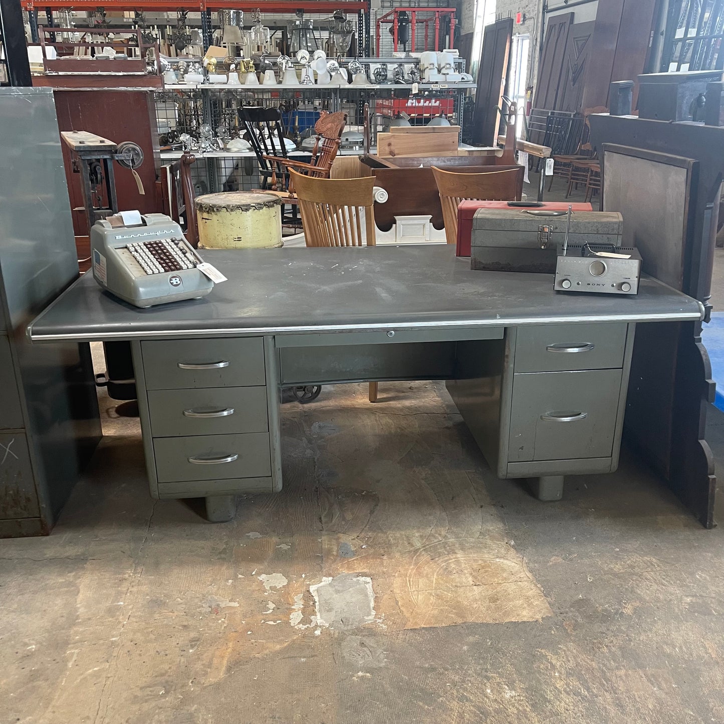Vintage Steel Age Tanker Desk