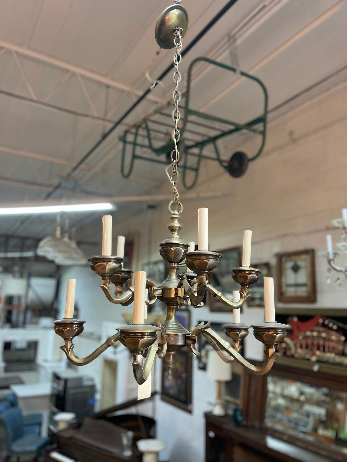 10 Light Brass Chandelier