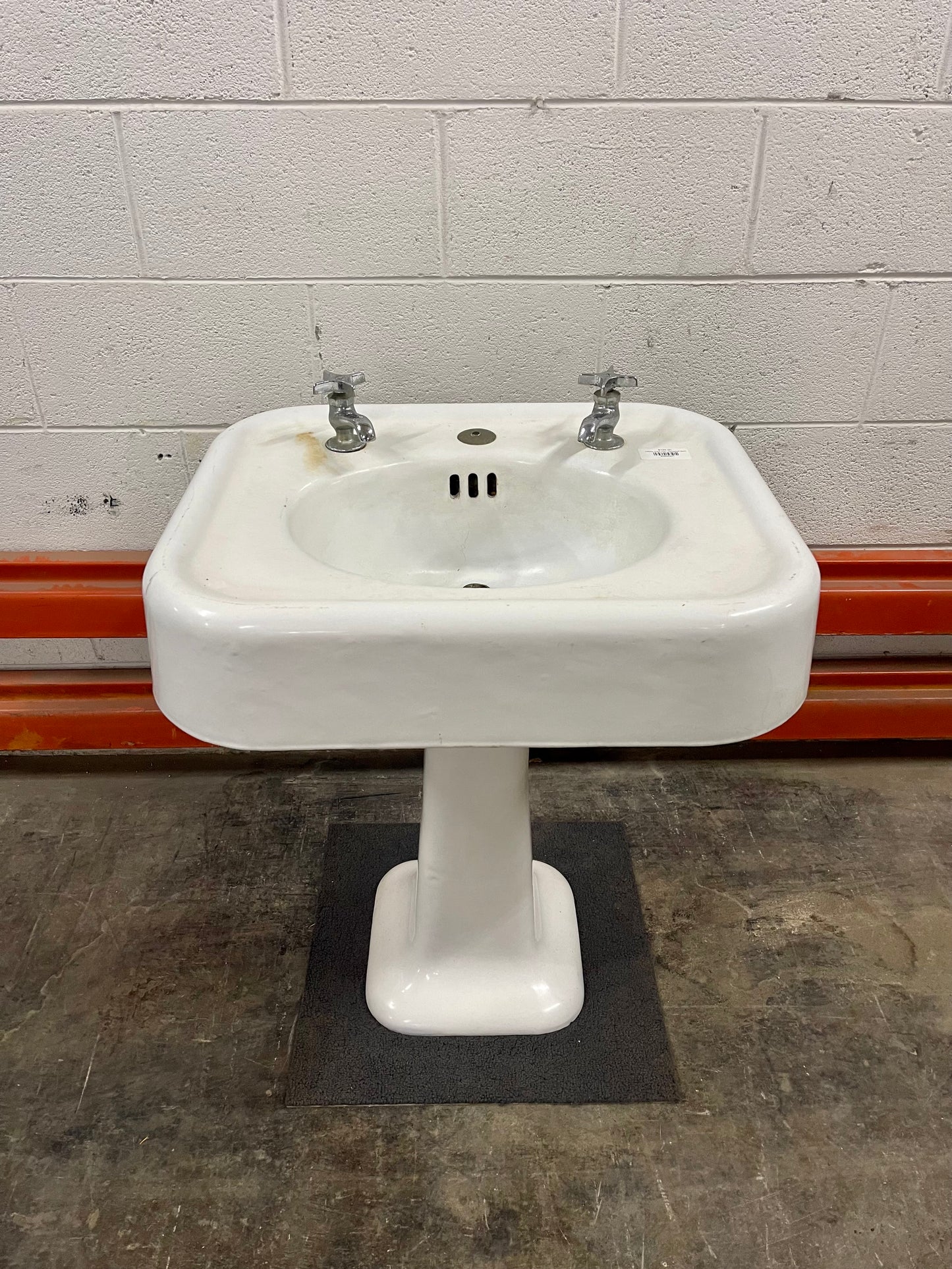 1920s Cast Iron Pedestal Sink