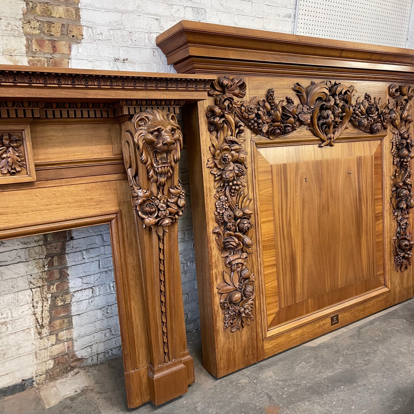 Antique Mahogany Fireplace Mantel