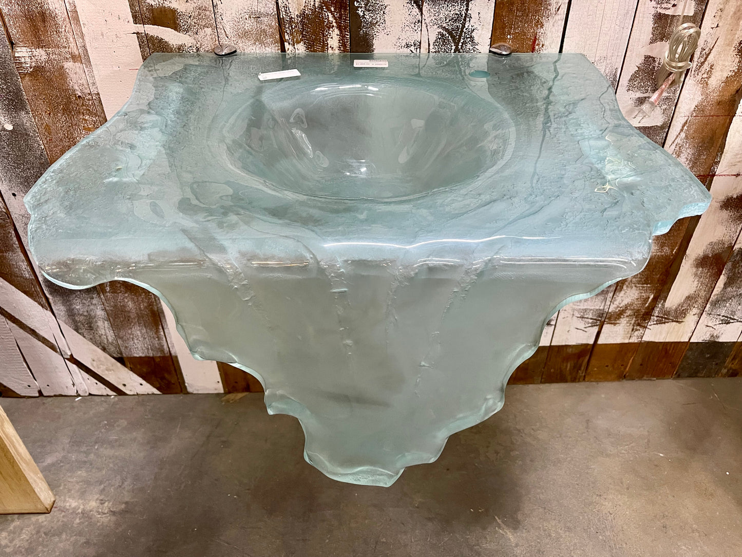 Slumped Glass Waterfall Sink