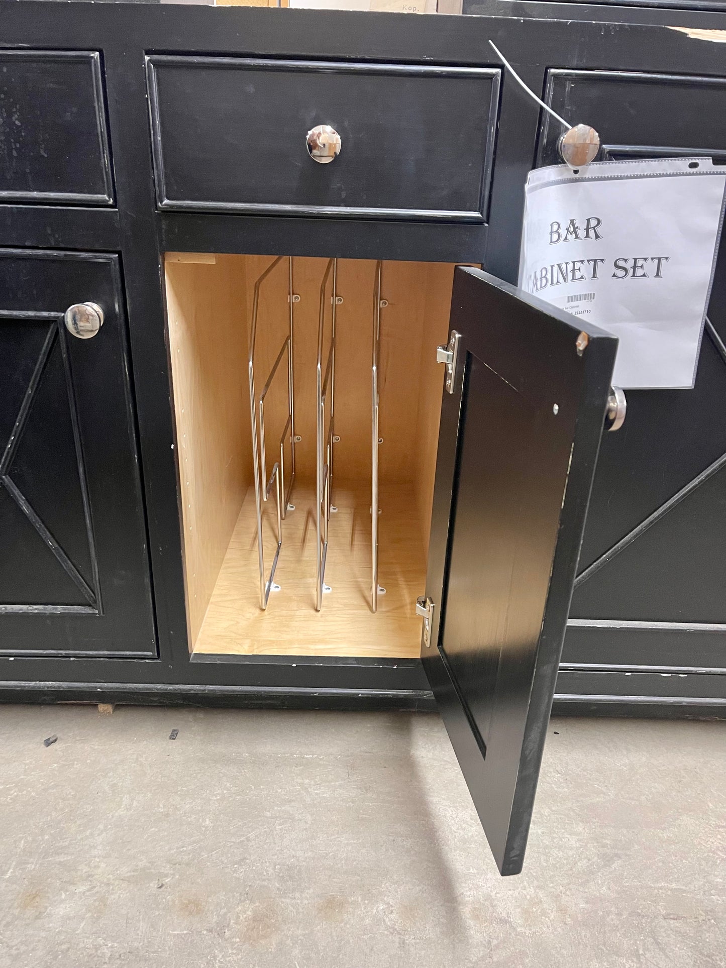 4 Piece Wood Bar Cabintet Set