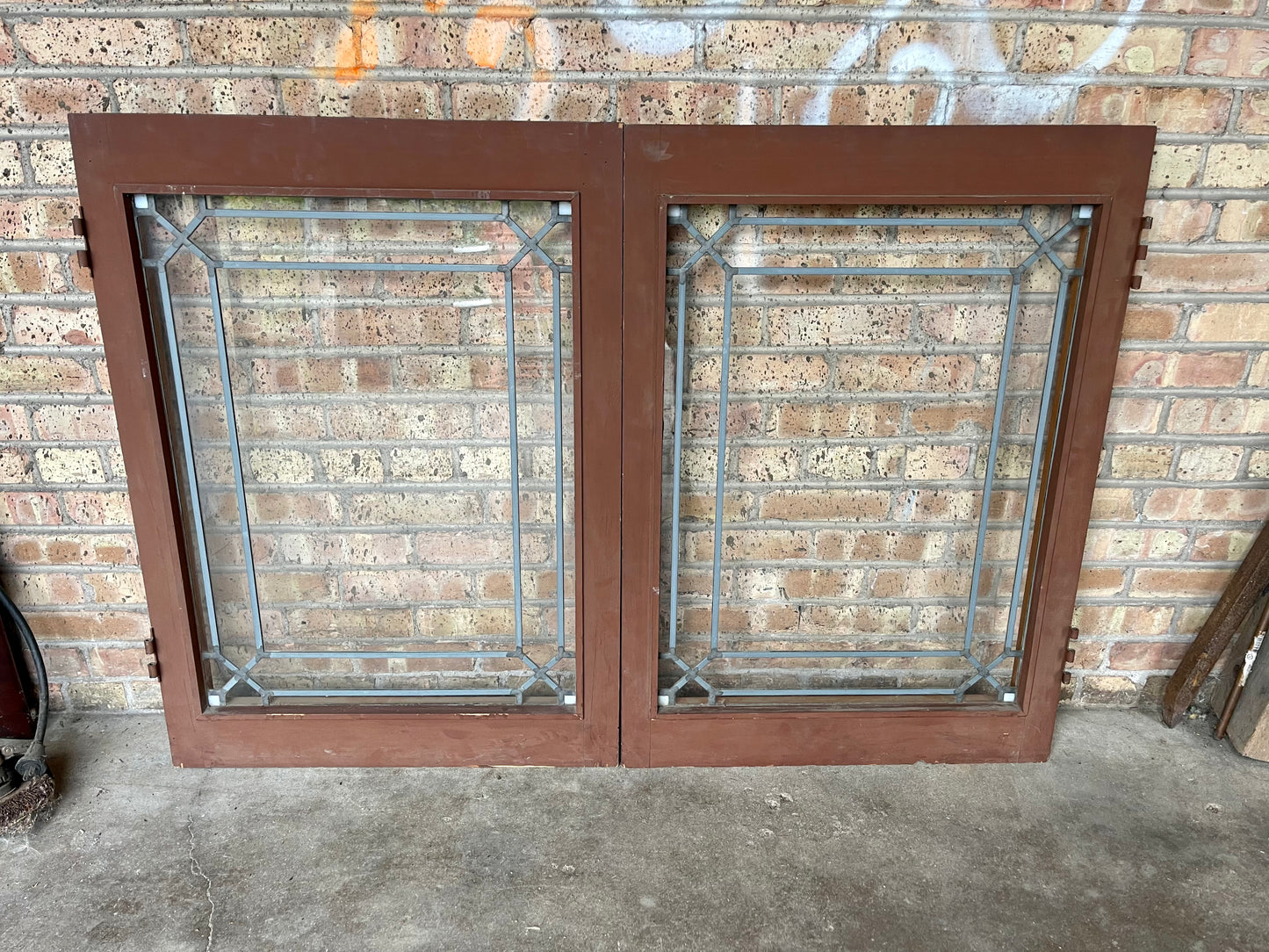 Leaded Glass Window Set