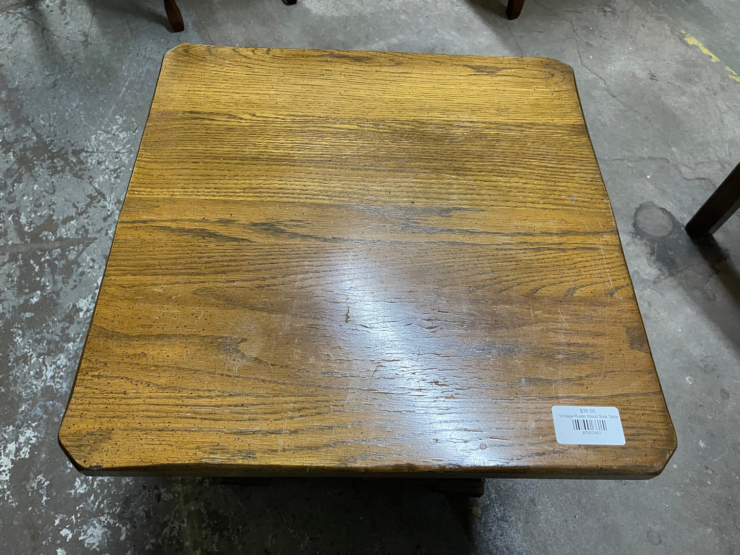 Vintage Rustic Wood Side Table