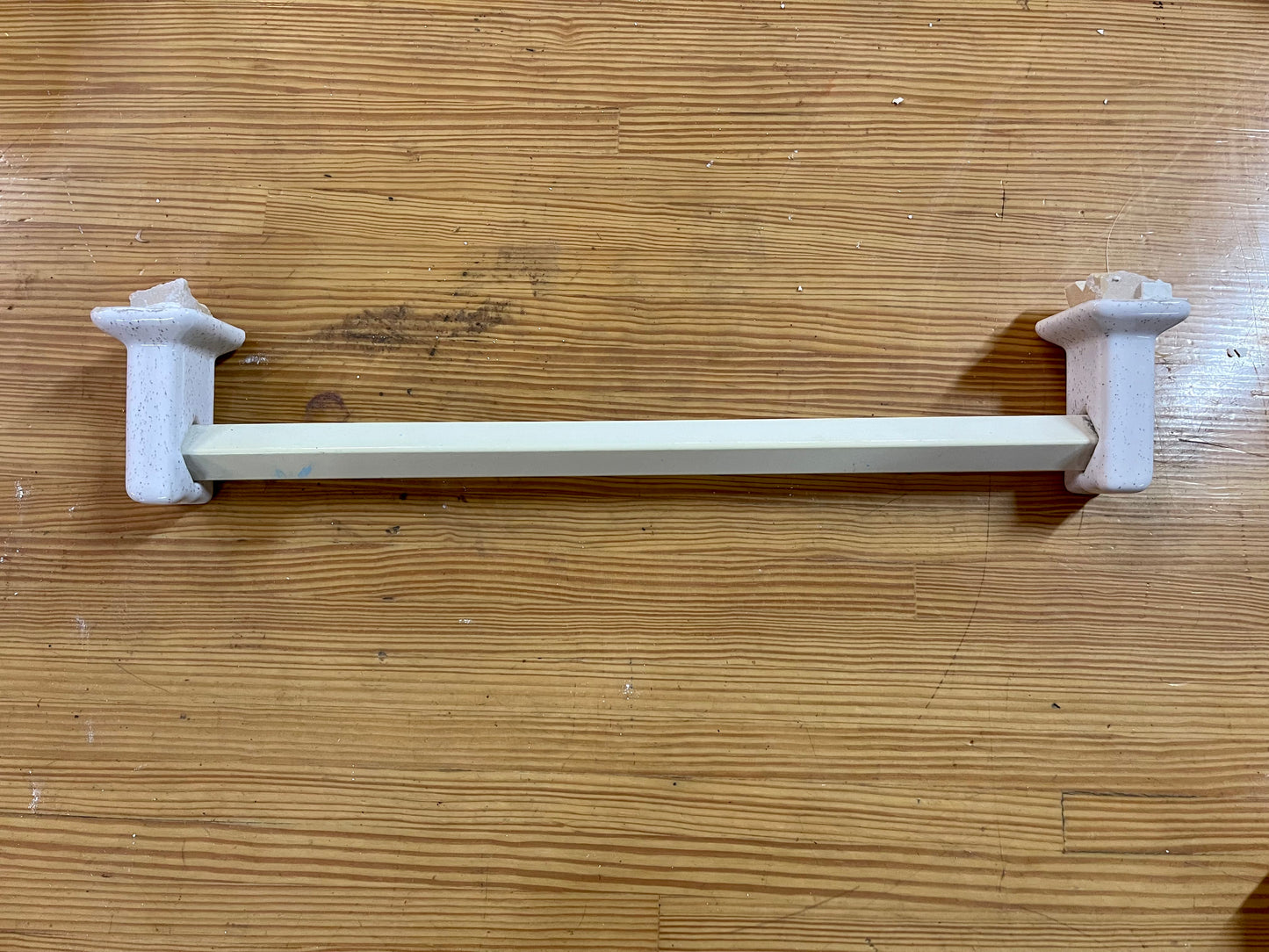 1960s White with Black Speckled Towel Bar