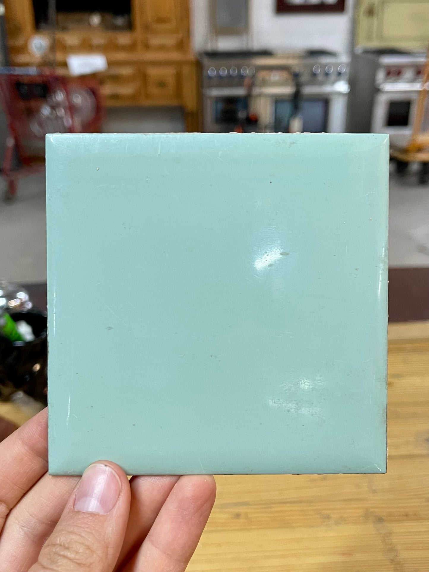 Mid Century Plastic Teal Tiles 4 1/4"x4 1/4"