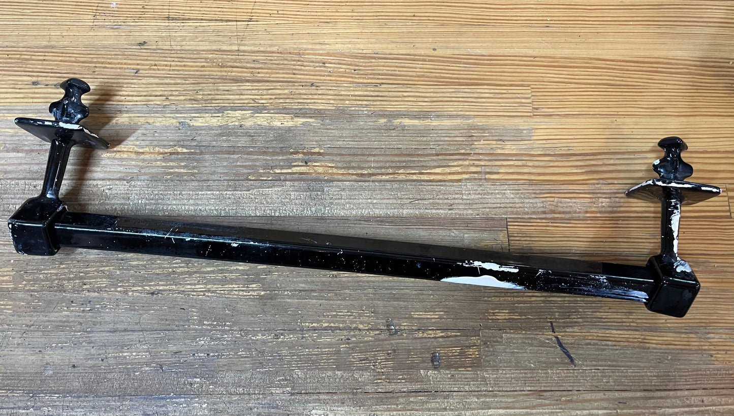 Vintage Cast Iron Black Enamel Towel Bar