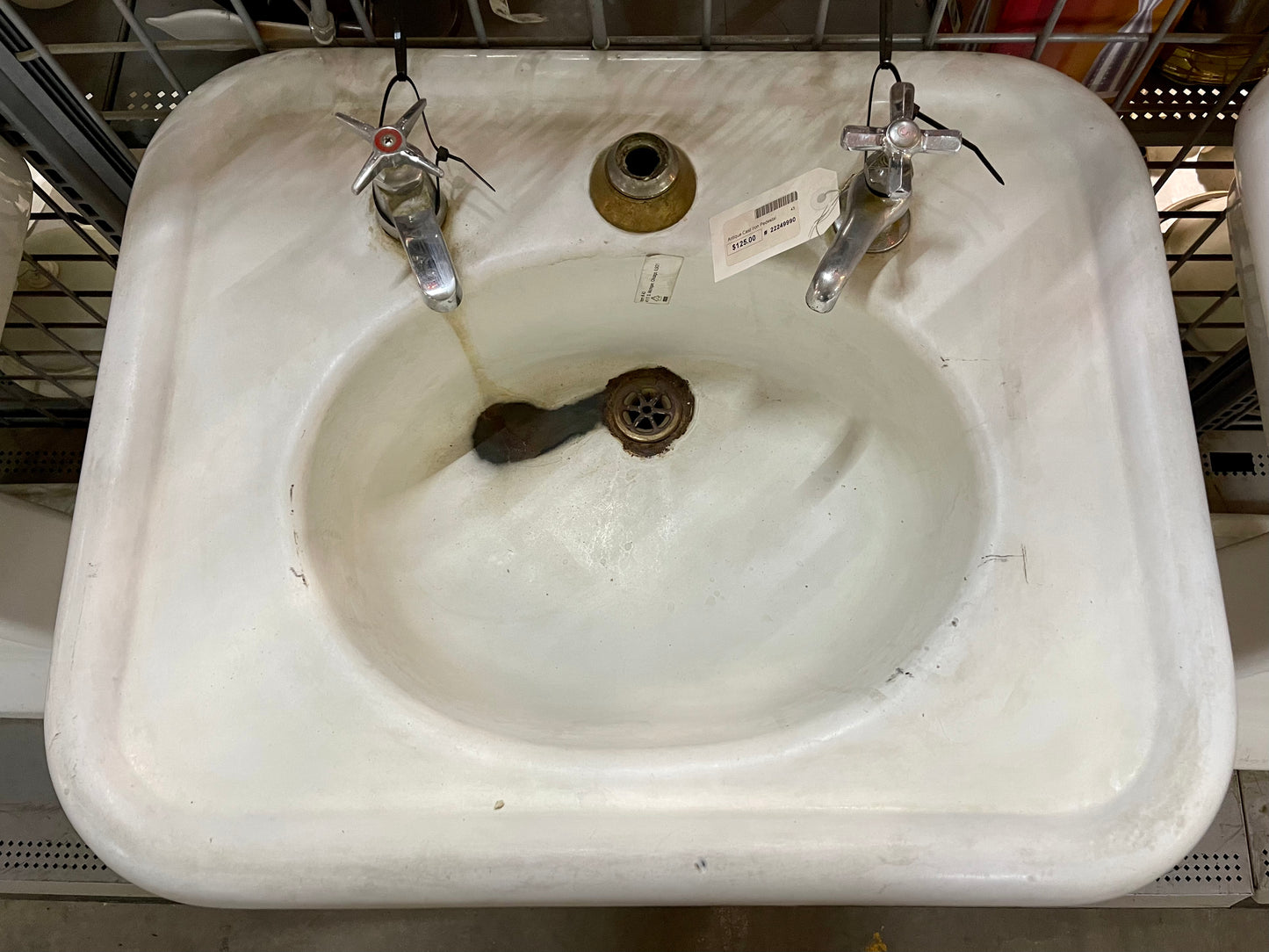 Antique Cast Iron Pedestal Sink