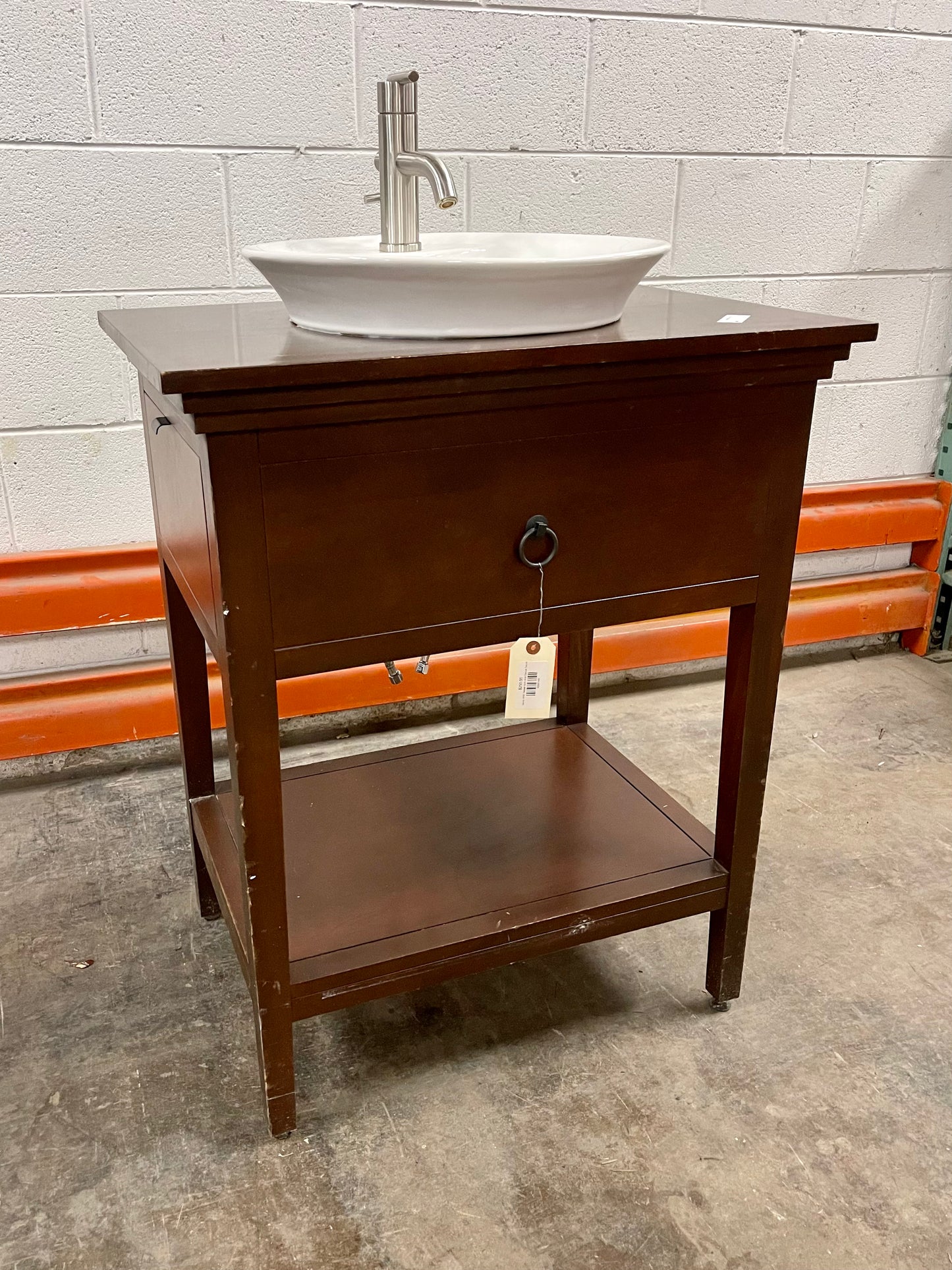Vanity With Vessel Sink And Danze Faucet