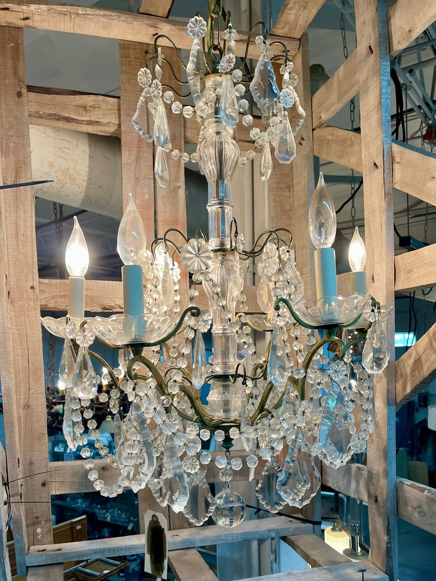 Antique Glass Chandelier