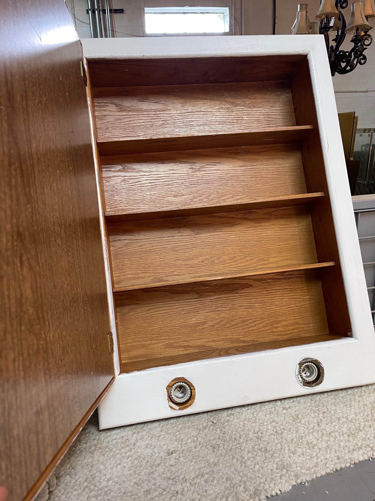 Wood Medicine Cabinet with Light