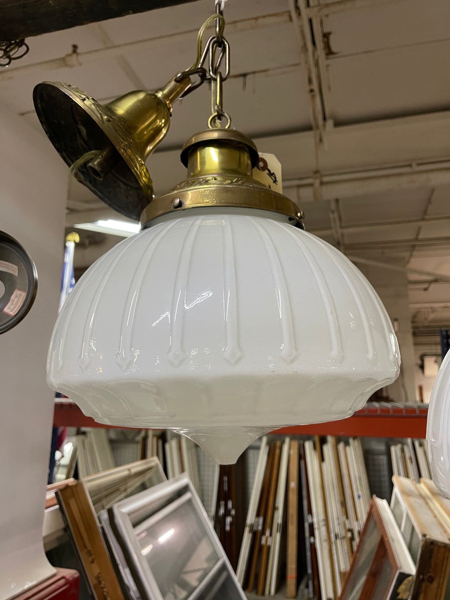 Milk Glass Pendent Light