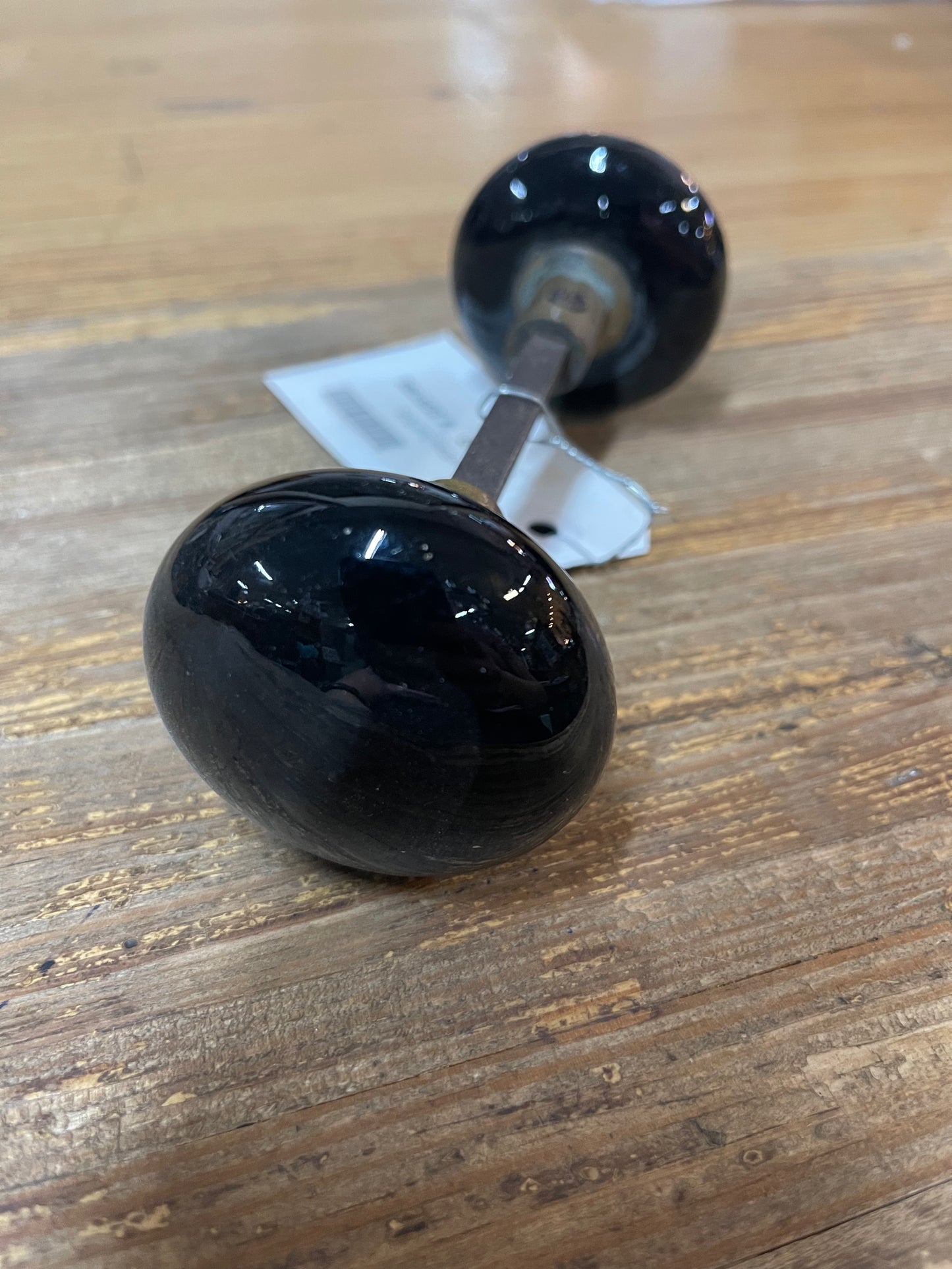 Black Ceramic Door Knob Set