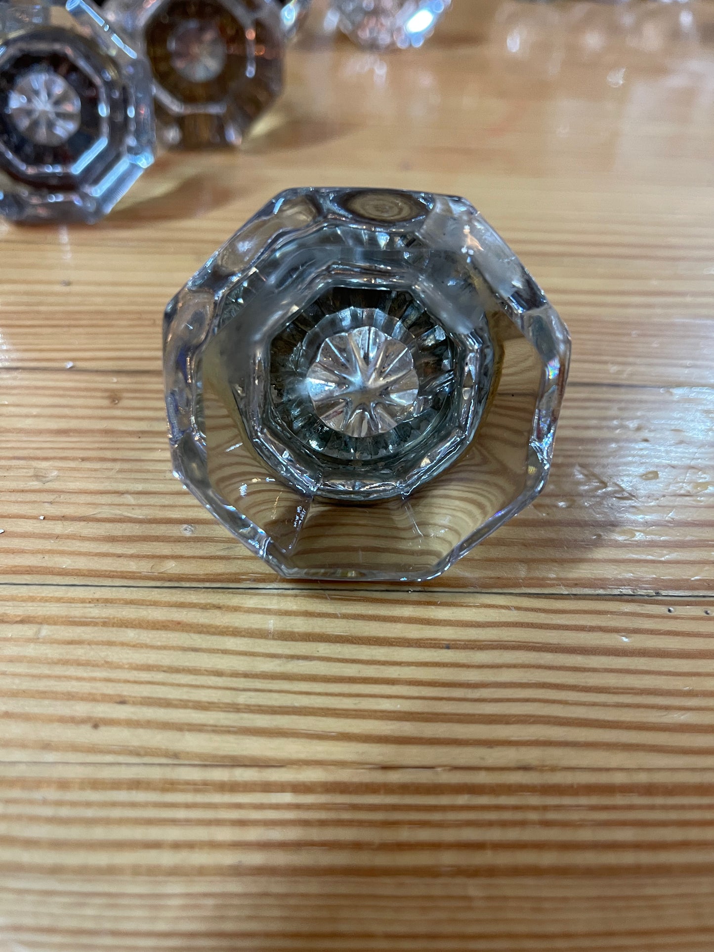 8 Point Flat Glass Door Knob