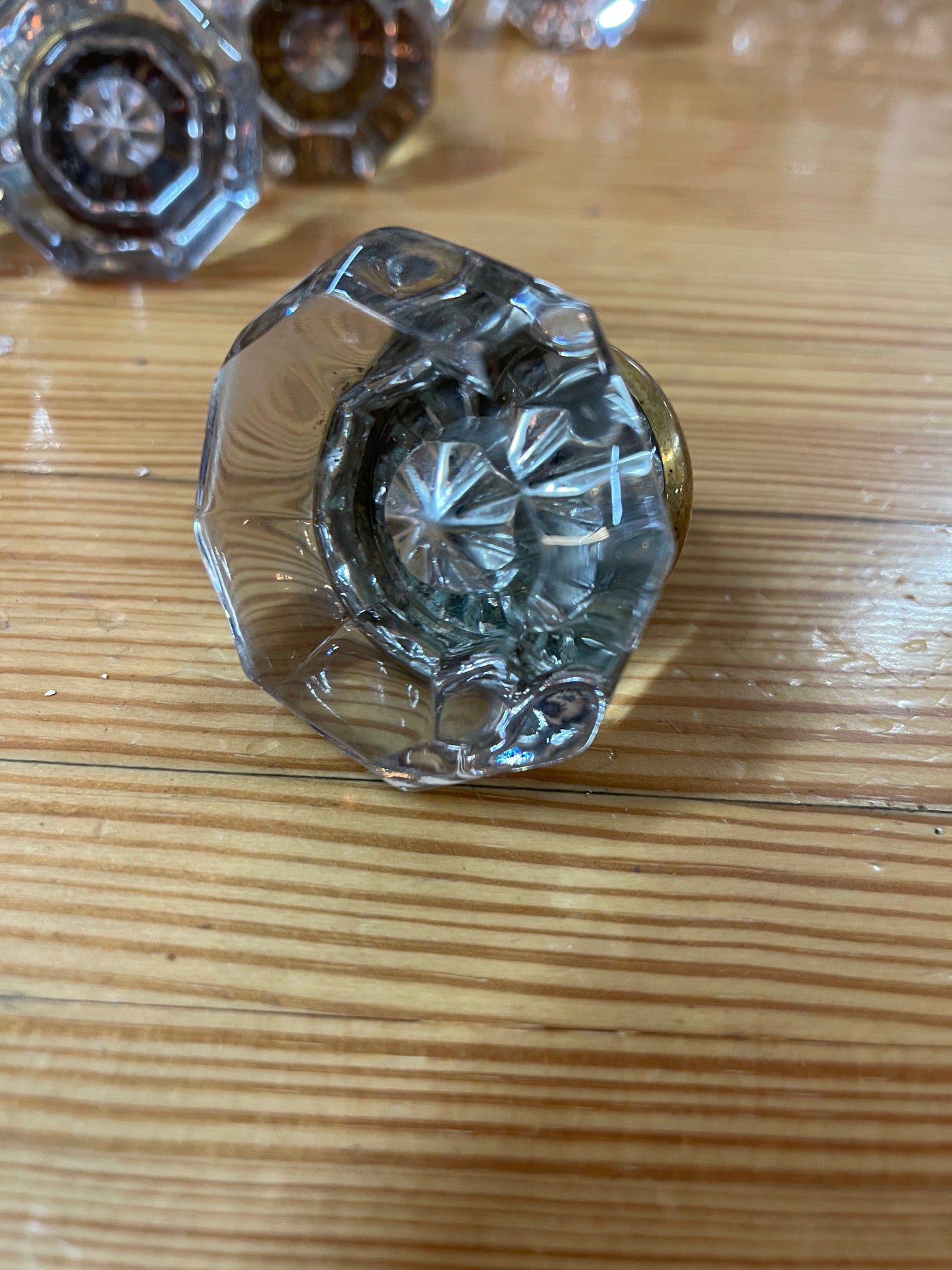 8 Point Flat Glass Door Knob