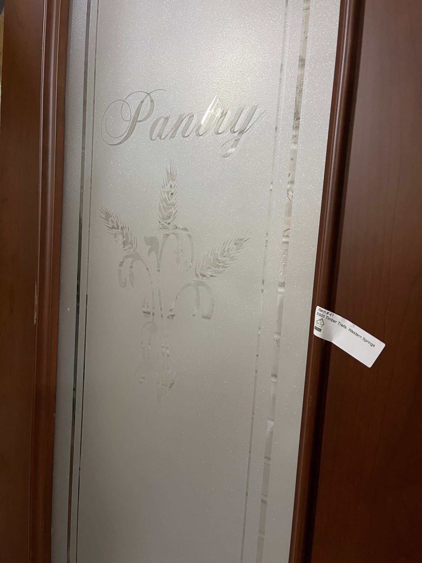 Vinyl Etched Glass Pantry Door