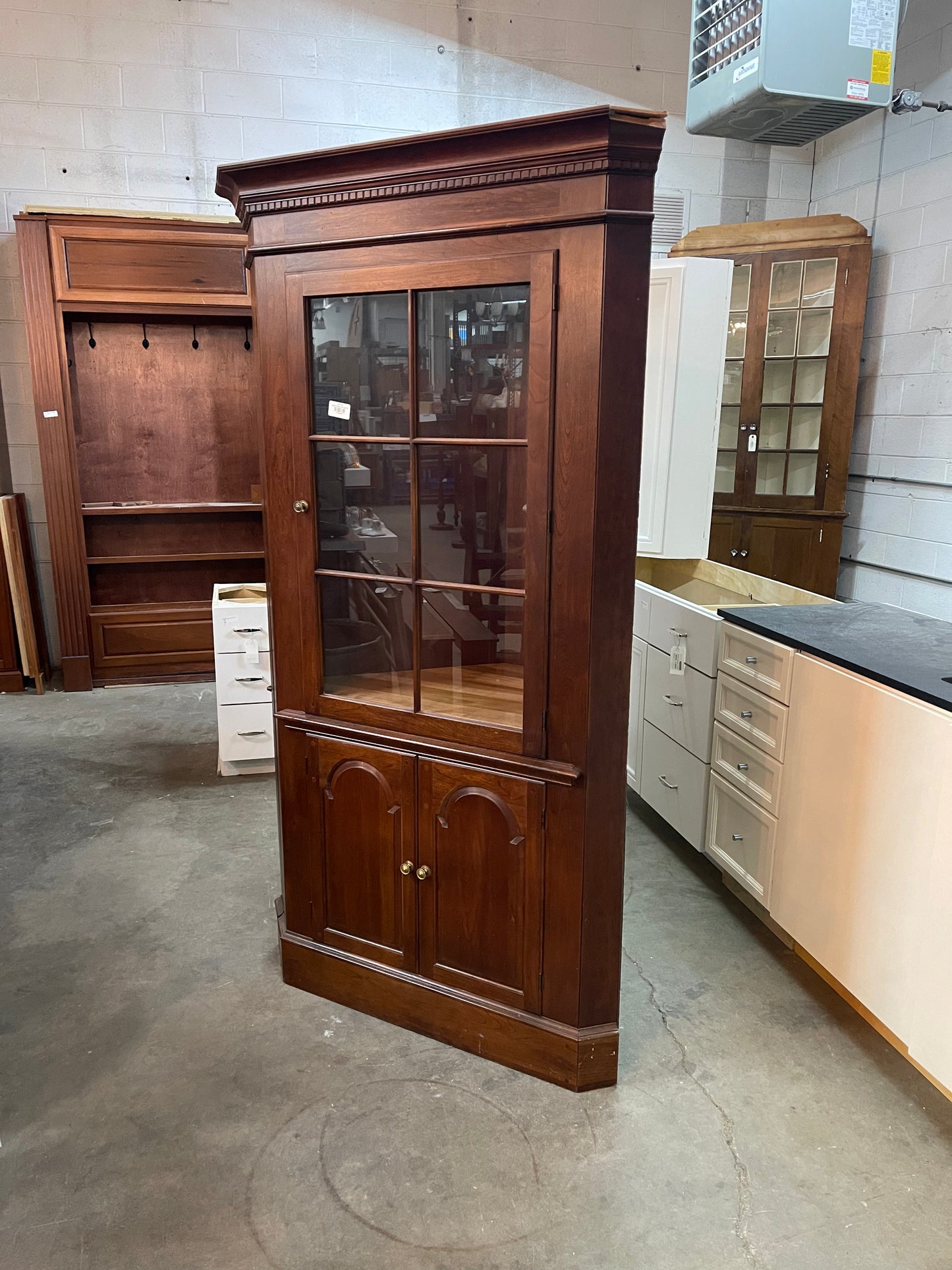 Corner Wood Hutch Cabinet