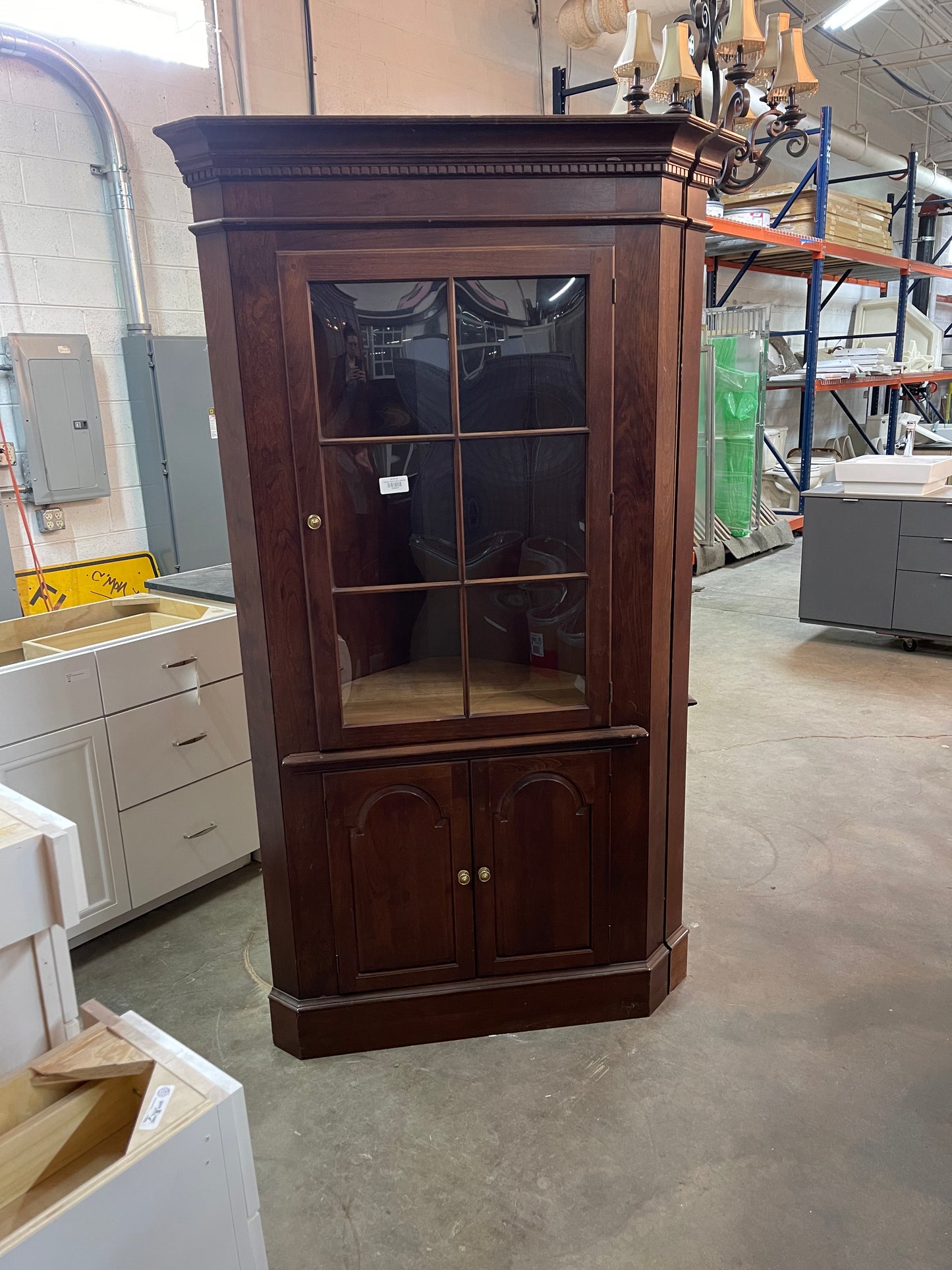 Corner Wood Hutch Cabinet