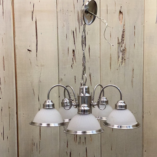 Five Bulb Frosted Shade Ceiling Light