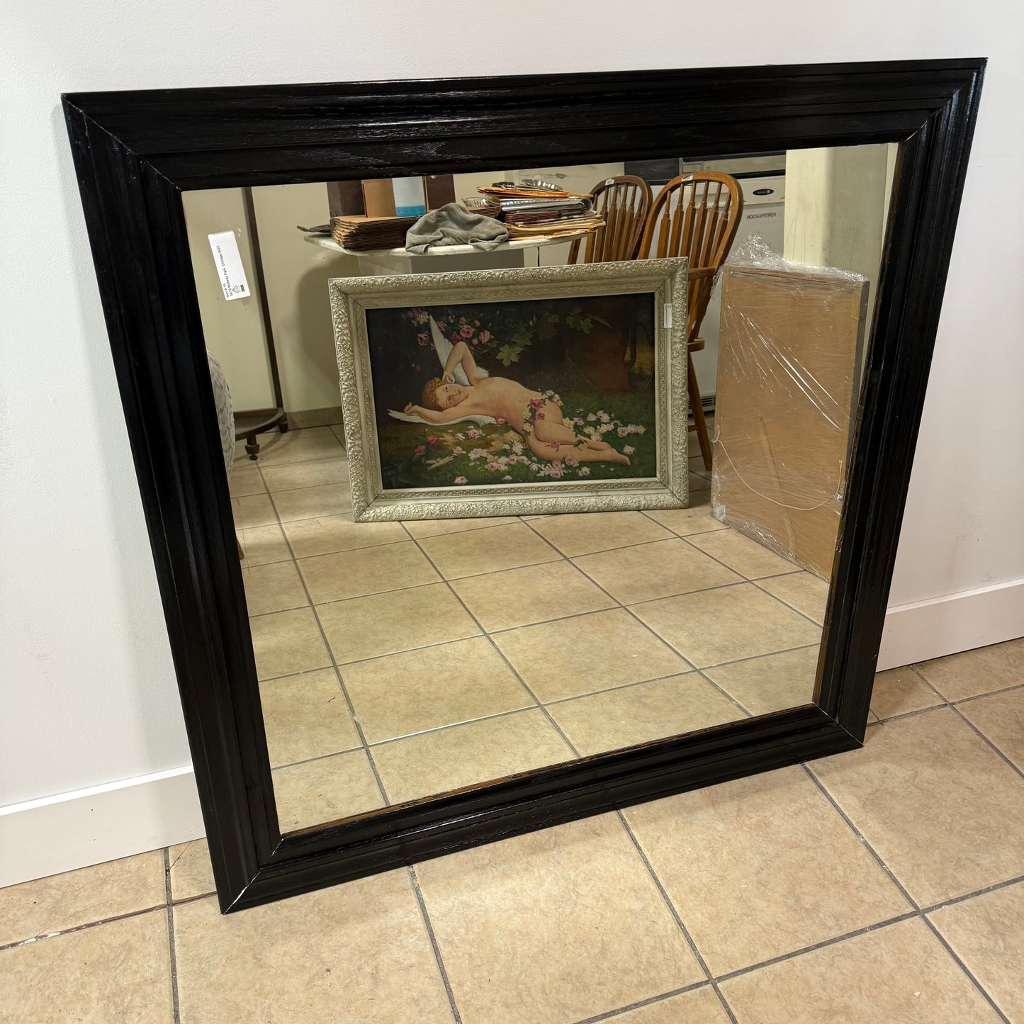Black Framed Oak Mirror