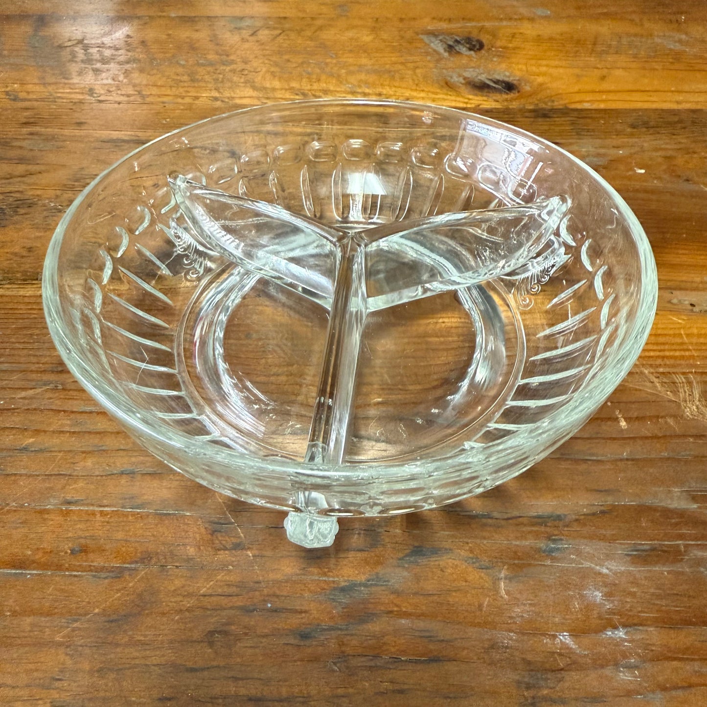 Etched Glass Candy Dish