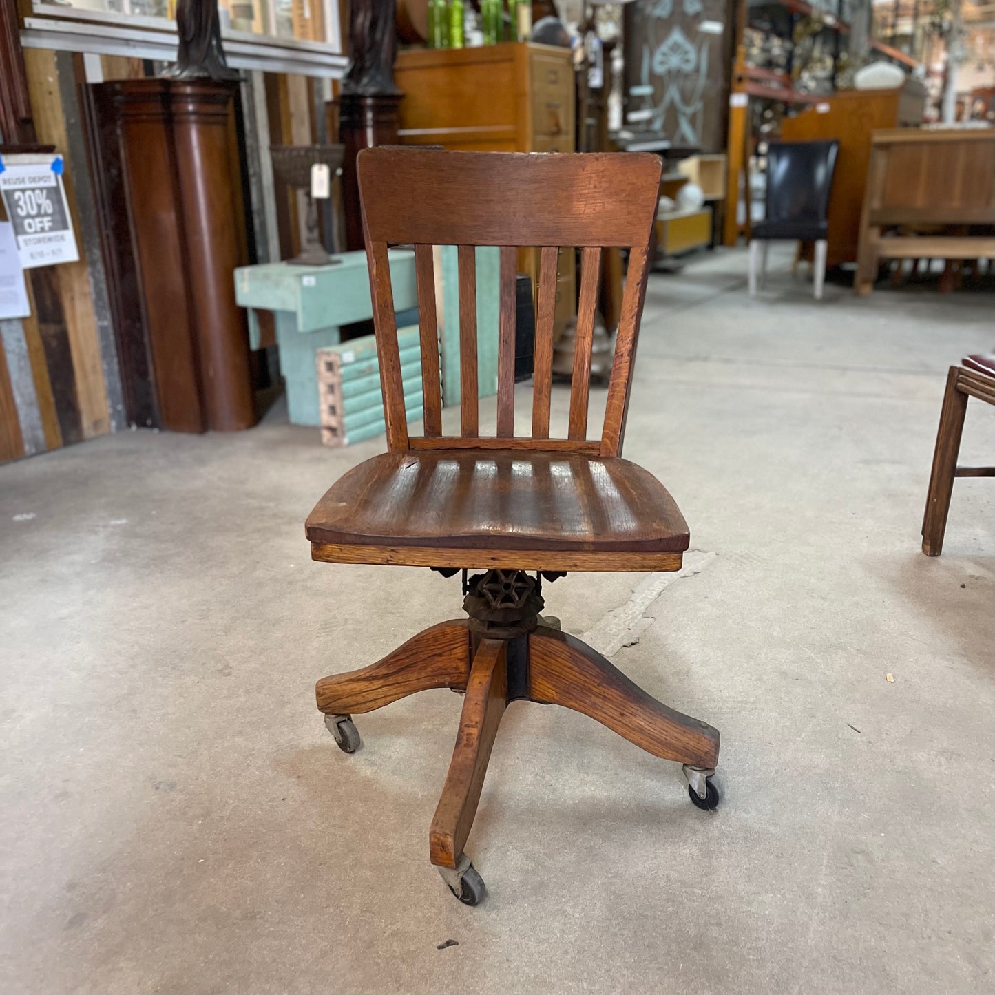 Antique Oak Office Chair