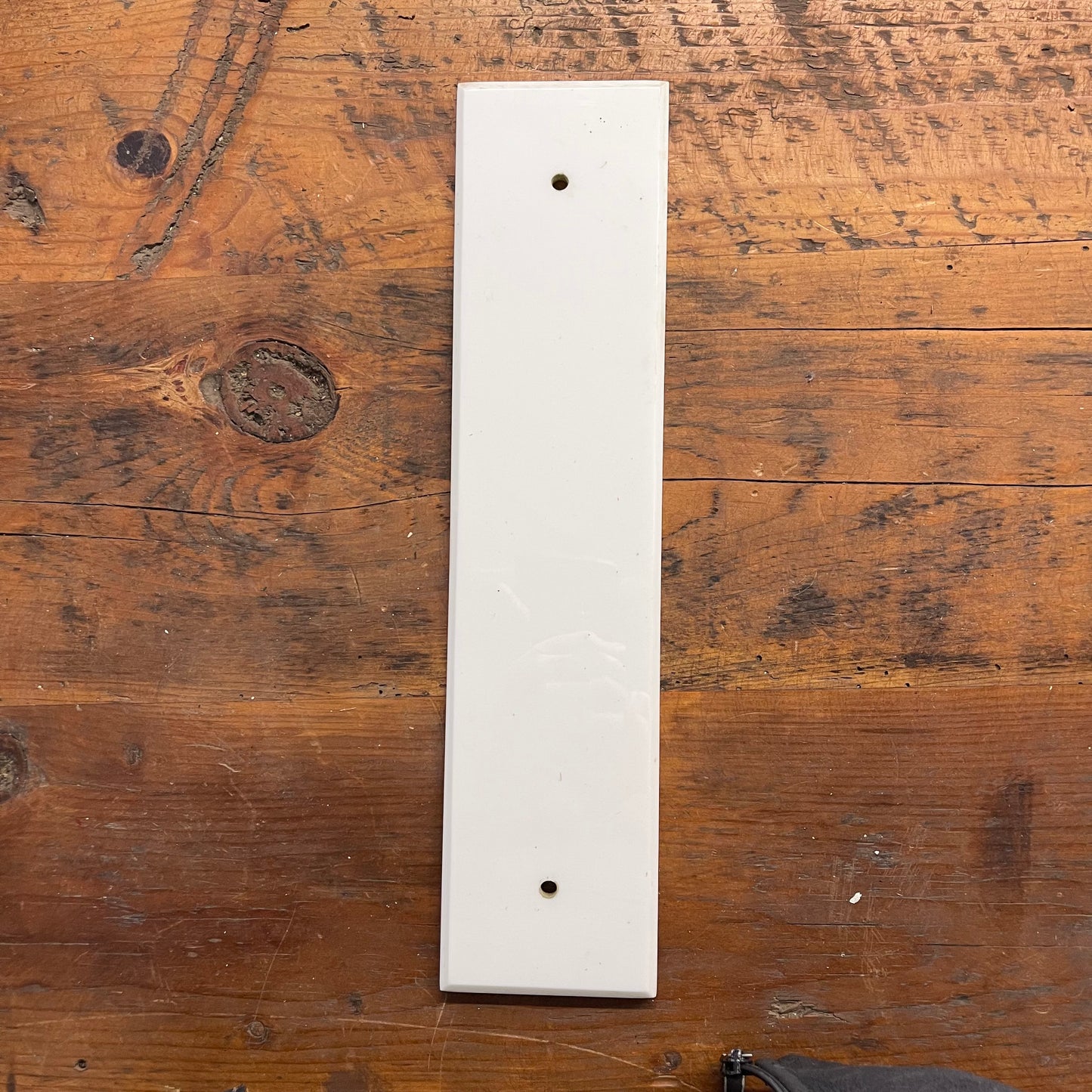 Vitrolite White Door Push Plate