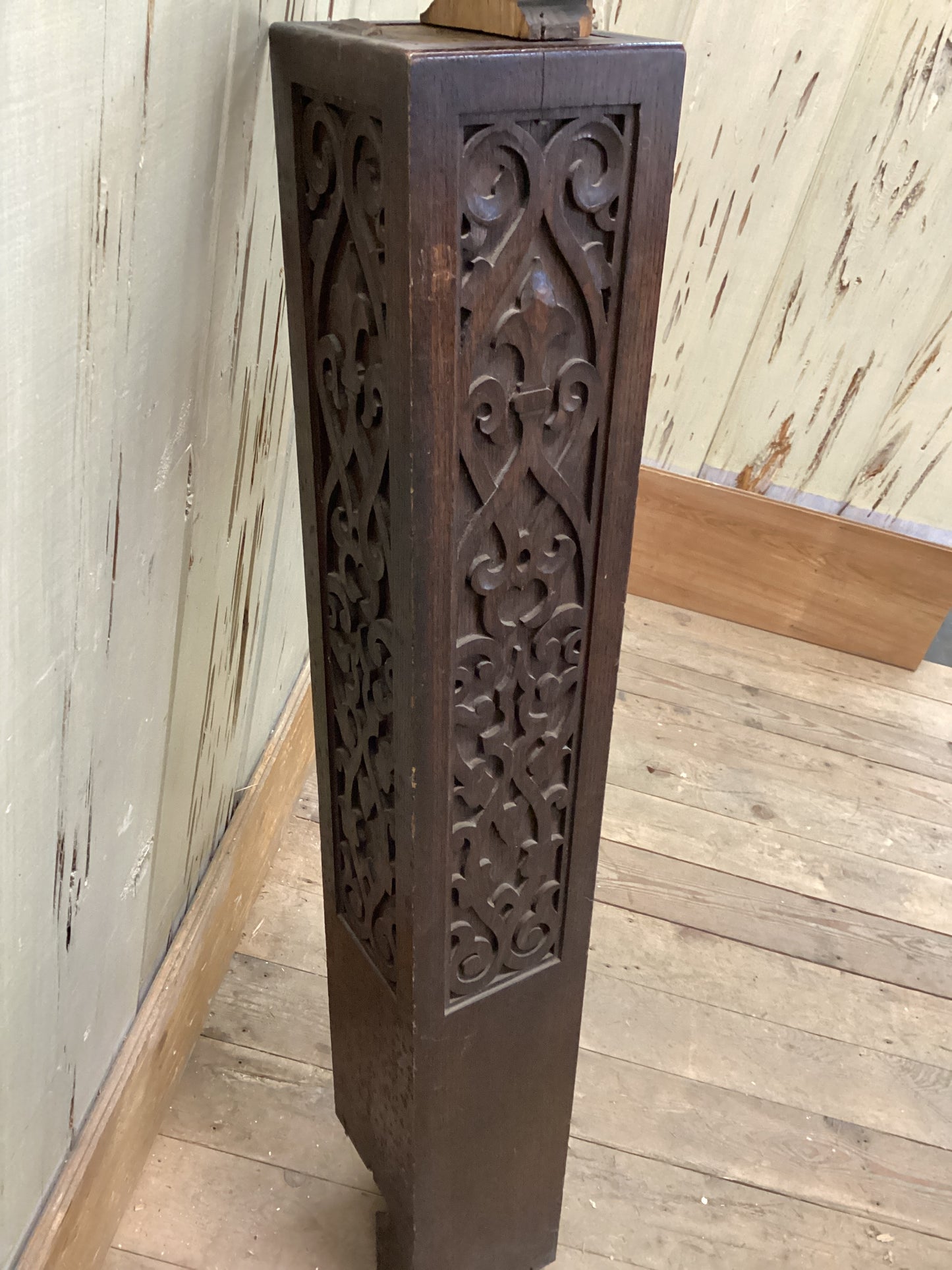 Antique 1902 Oak Newel Post