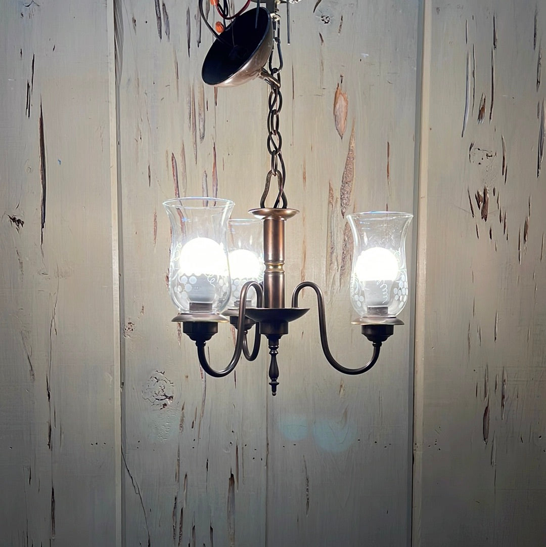 Vintage 3-Bulb Chandelier