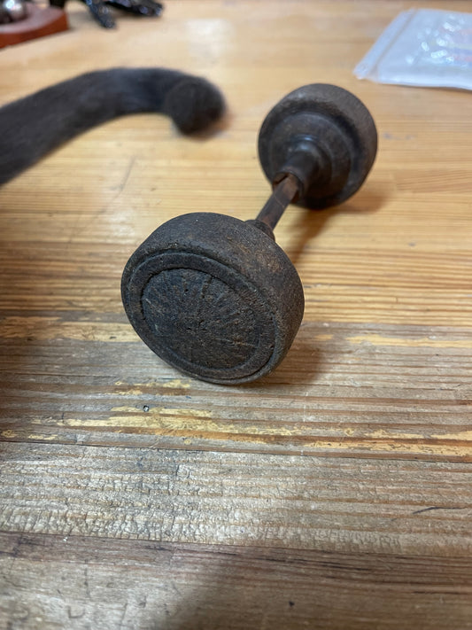 Antique Wood Door Knob Set