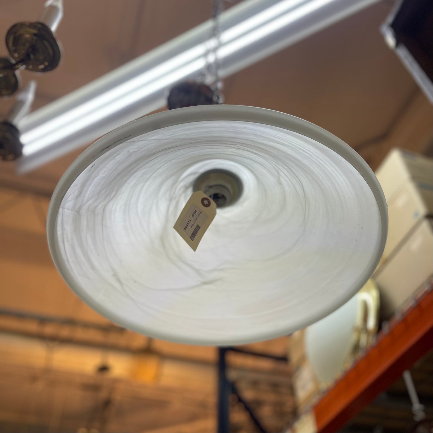 Pendant Light with Smokey White Shade