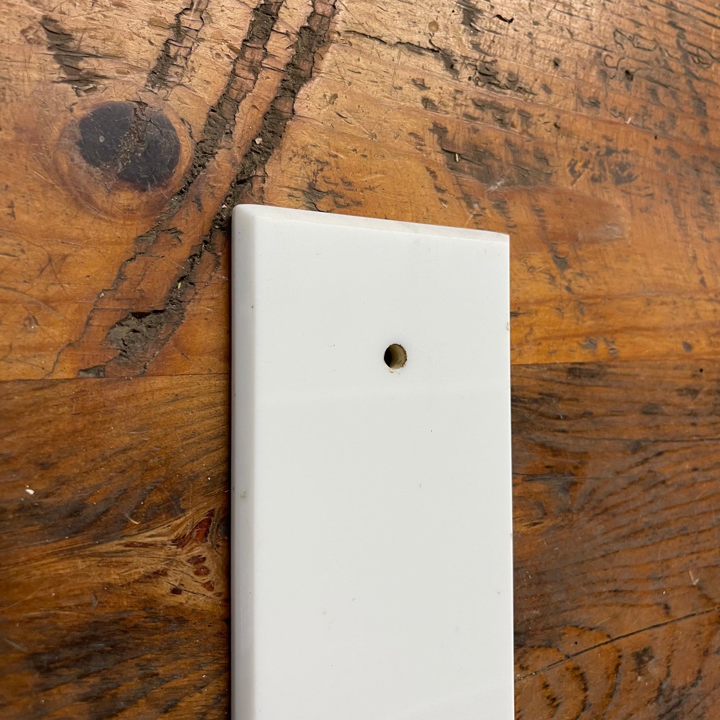 Vitrolite White Door Push Plate