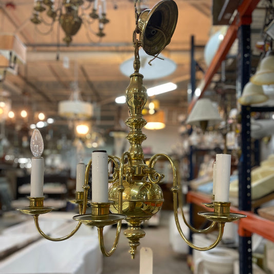 6 Arm Brass Chandelier