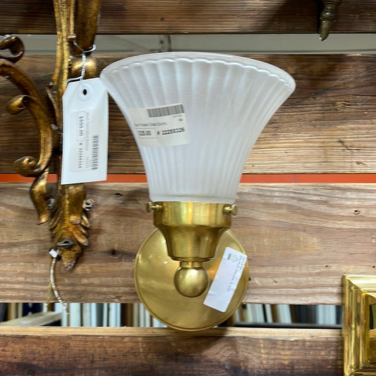 Brass Frosted Glass Sconce