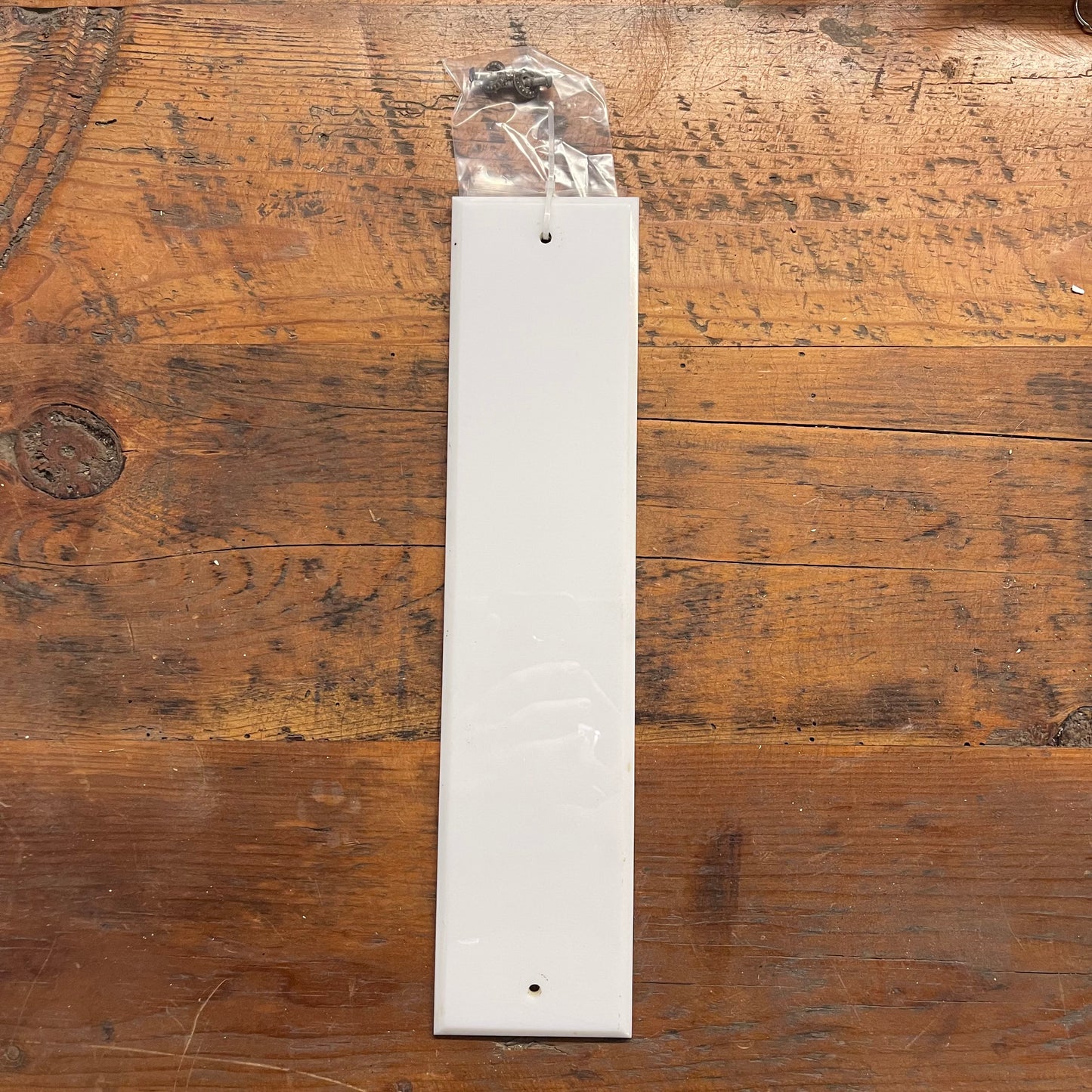 Vitrolite White Door Push Plate