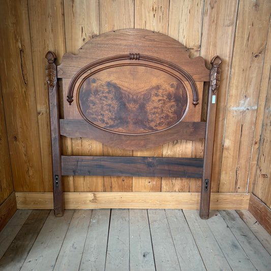 Antique Full Oak & Walnut Headboard