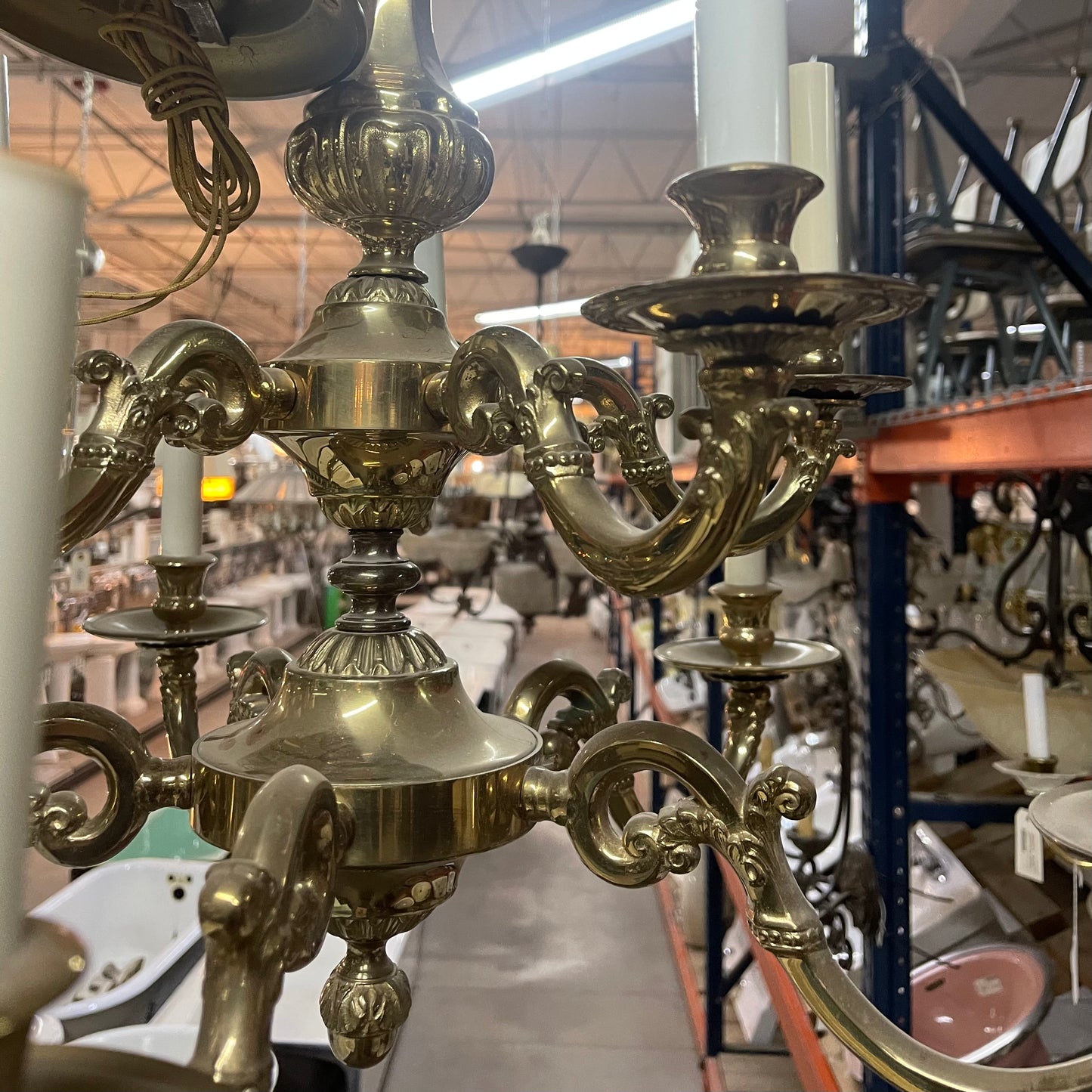 10 Arm Brass Chandelier