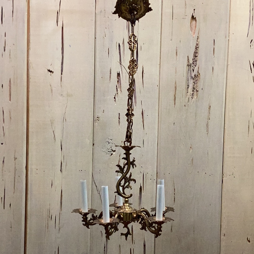 Antique Brass 5-Light Chandelier