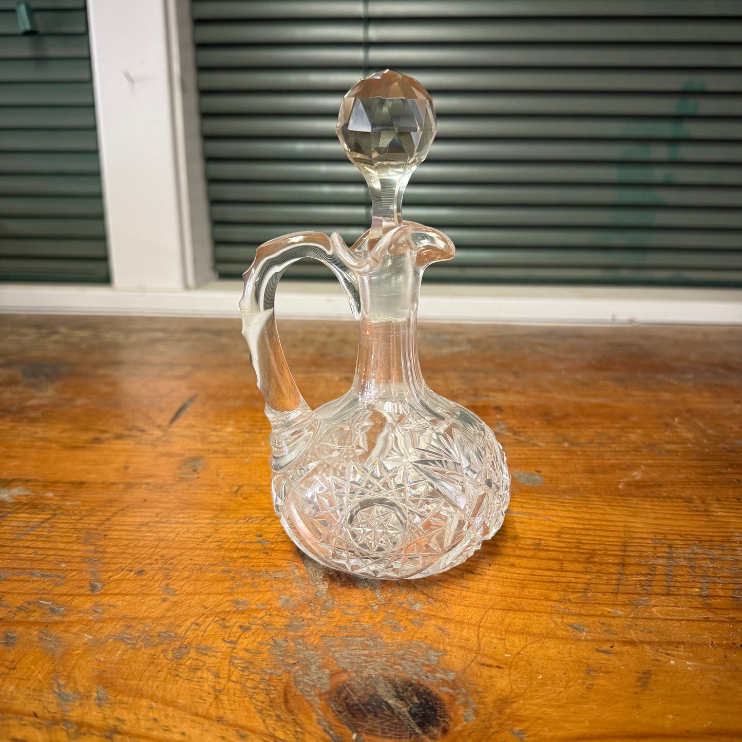Antique Crystal Oil Cruet Bottle