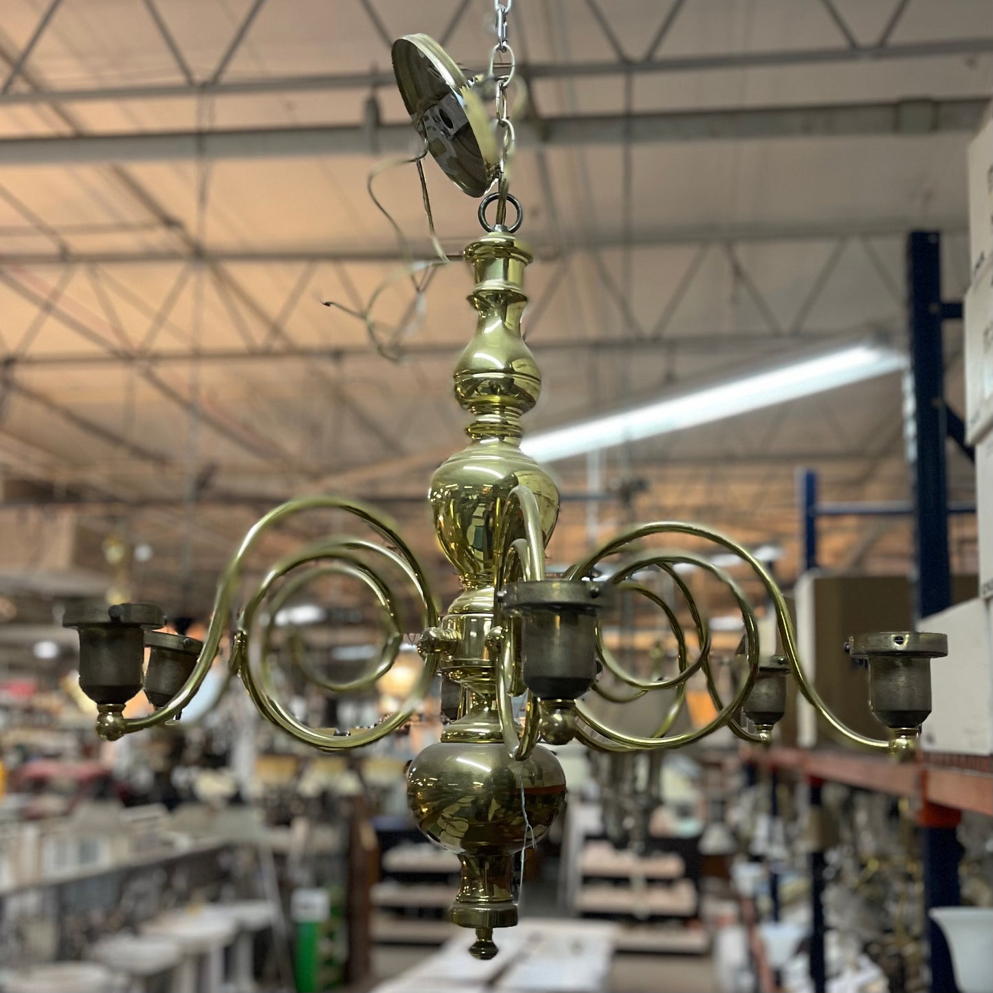 5 Arm Brass Chandelier