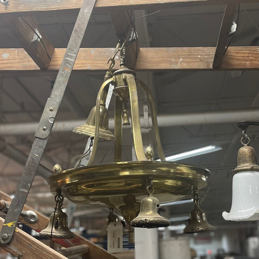 5 Bulb Brass Pan Chandelier